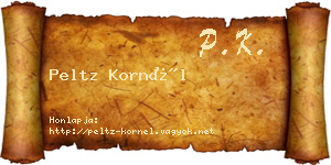 Peltz Kornél névjegykártya