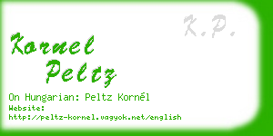 kornel peltz business card